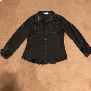 CK Metallic Button down